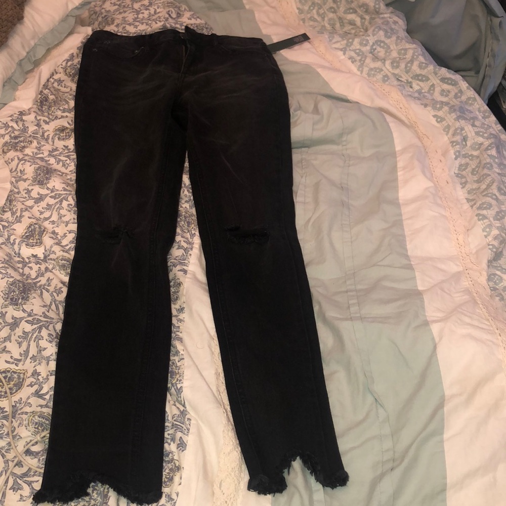 Black ripped jeans